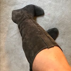 Womens Garnet Hill Fall Boots Brown Suede Zip Up 9